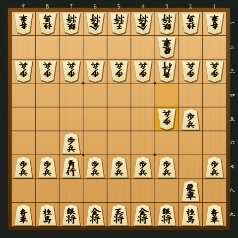 左美濃 対 三間飛車 の局面図