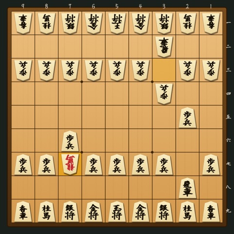 左美濃 対 三間飛車 の局面図