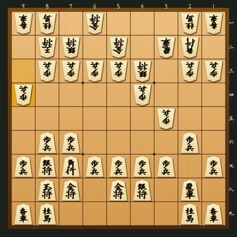 左美濃 対 三間飛車 の局面図