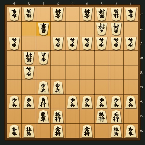 三間飛車 対 急戦棒銀〔袖飛車型〕 の局面図